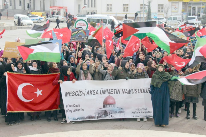 Yozgat’ta ABD’nin Kudüs’ü İsrail’in başkenti olarak tanıması ve Amerika Büyükelçiliğini