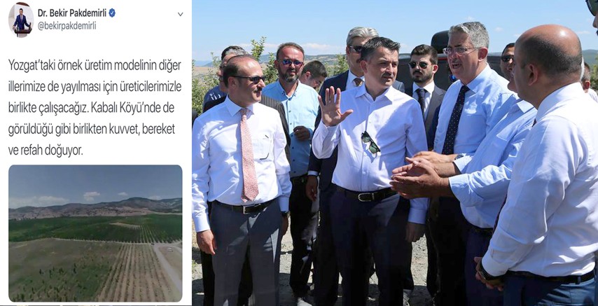Kabalı Projesi çiçeği burnunda Tarım ve Orman Bakanı Bekir Pakdemirli’nin