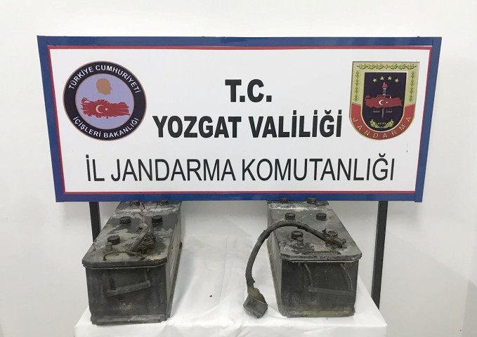 Yozgat İl Jandarma Komutanlığı ekipleri, araçlardan akü çalan O.N.Y isimli