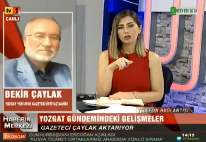 Gazetemiz Sahibi Bekir Çaylak, Kayseri TV1’in öğle kuşağı canlı haber
