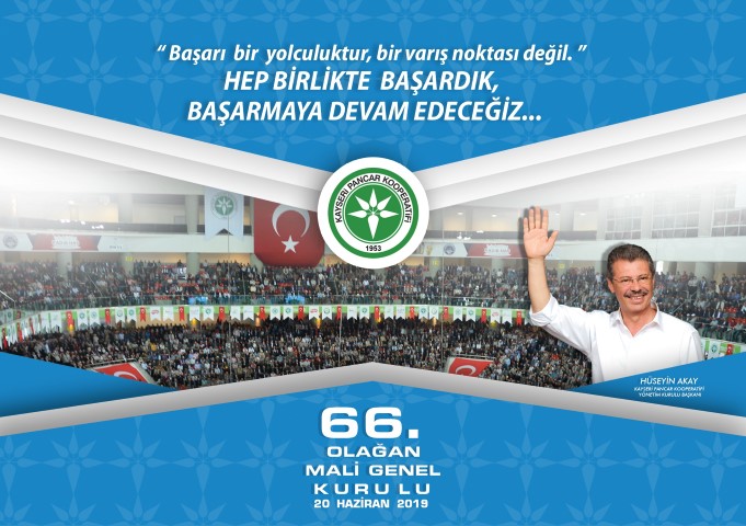 Kayseri Pancar Kooperatifi 66'ncı Mali Genel Kurulunun, 20 Haziran 2019