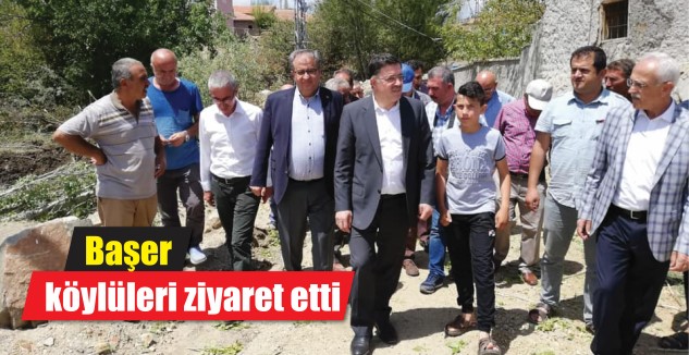 Başer, Köylerde sel ve doludan zarar gören çiftçileri ziyaret etti