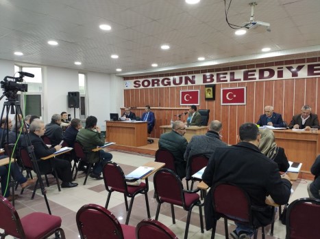 Sorgun Belediyesi Aralık ayı Meclis toplantısını Belediye Başkanı M. Erkut