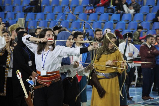 3. Geleneksel Türk Okçuluğu Yarışması Bozok Üniversitesi kapalı spor salounuda