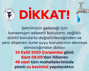 Yozgat Belediyesi tarafından, eskimiş, ömrünü tamamlamış ve sürekli arıza veren