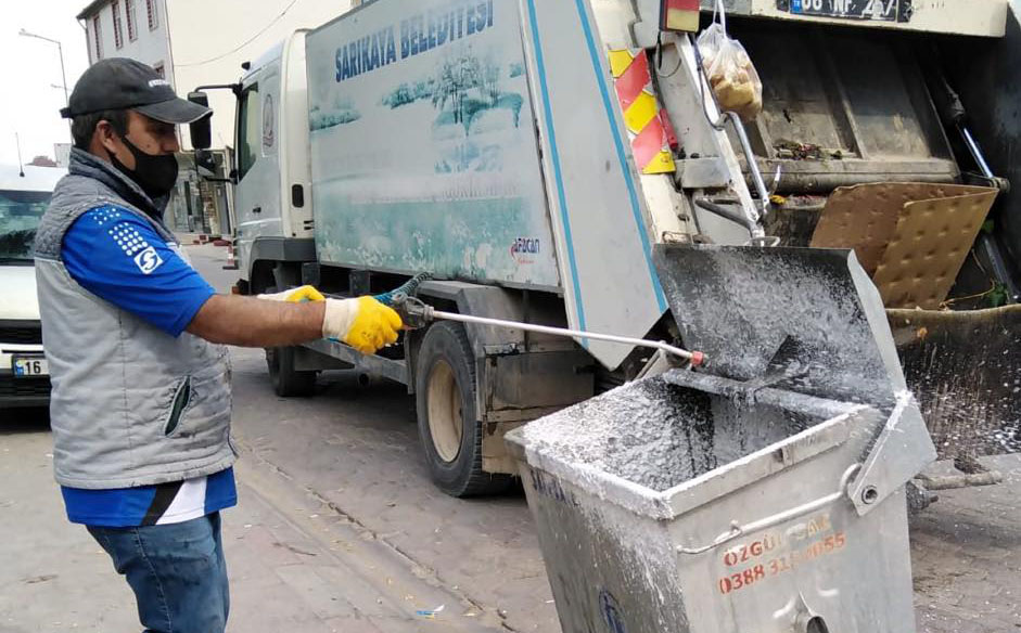 Sarıkaya Belediyesi tarafından korona salgınına karşı mücadele kapsamında ilçede bulunan