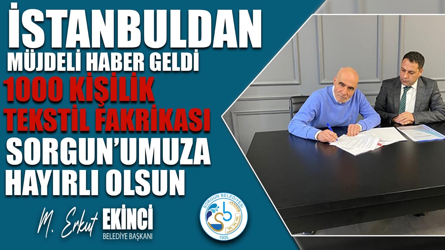 Sorgun Belediye Başkanı Erkut Ekinci daha önce Sorgunlulara müjdeli haber