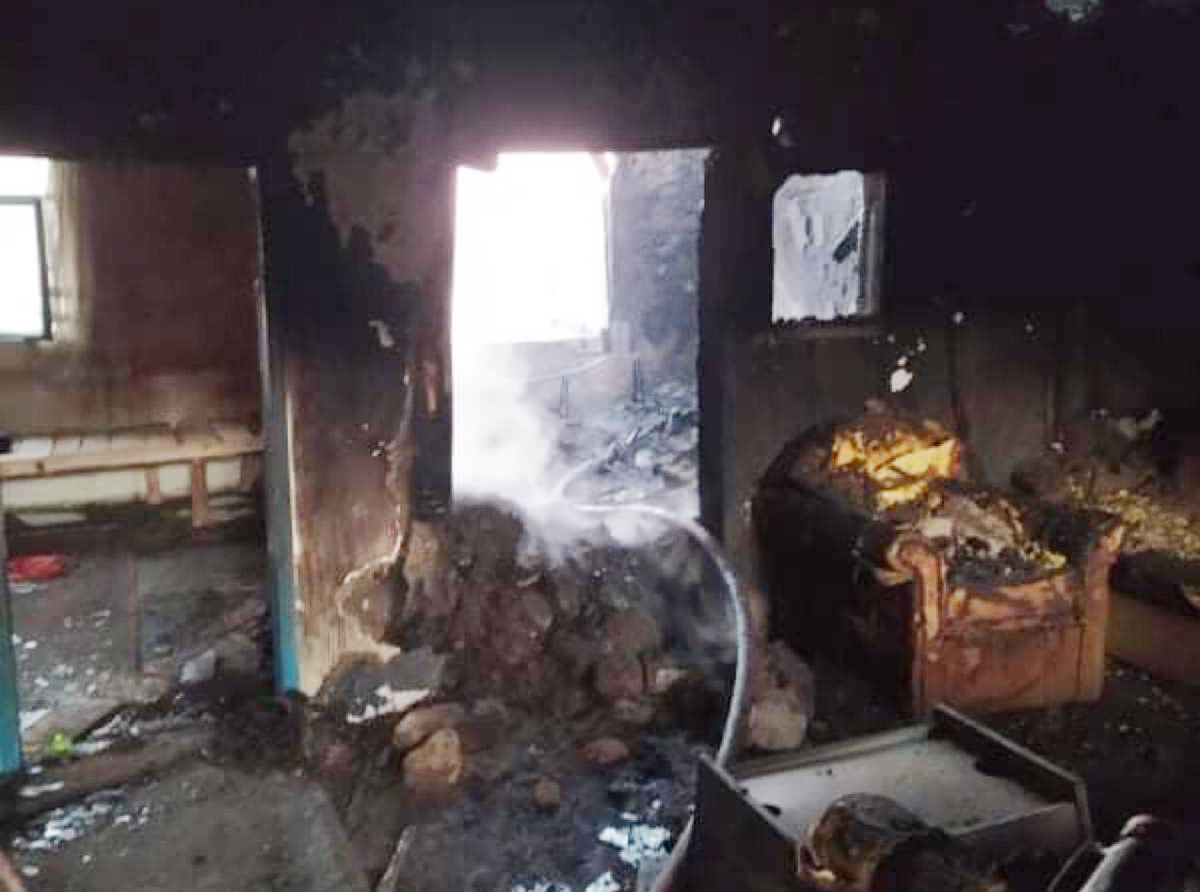 Yozgat’ın Lök Köyünde Mustafa Kayhan’a ait ev, sobadan kaynaklı çıkan