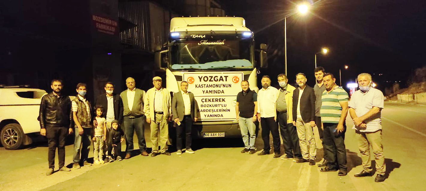 Kastamonu'nun Bozkurt ilçesindeki sel felaketinin yaralarının sarılması için, Çekerek Kaymakamlığı