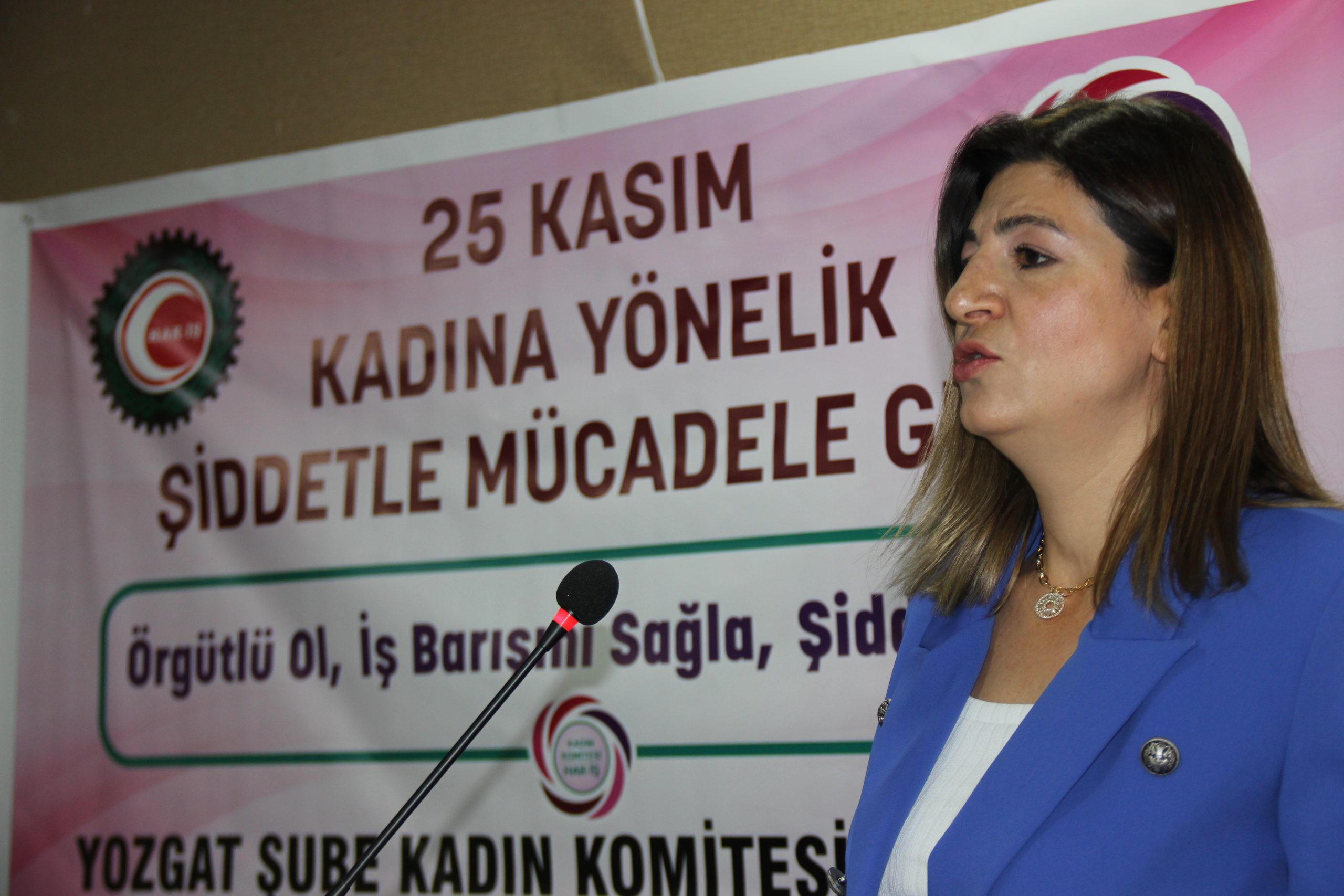 Hizmet-İş Sendikası Yozgat Şubesi Kadın Komitesi Başkanı Arzu Yönel, kadına