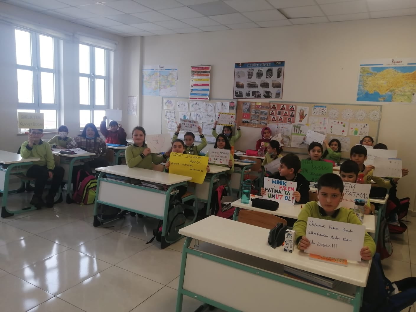 Yozgat Sakarya İlkokulu 4. sınıf öğrencileri, geçtiğimiz günlerde SMA hastası