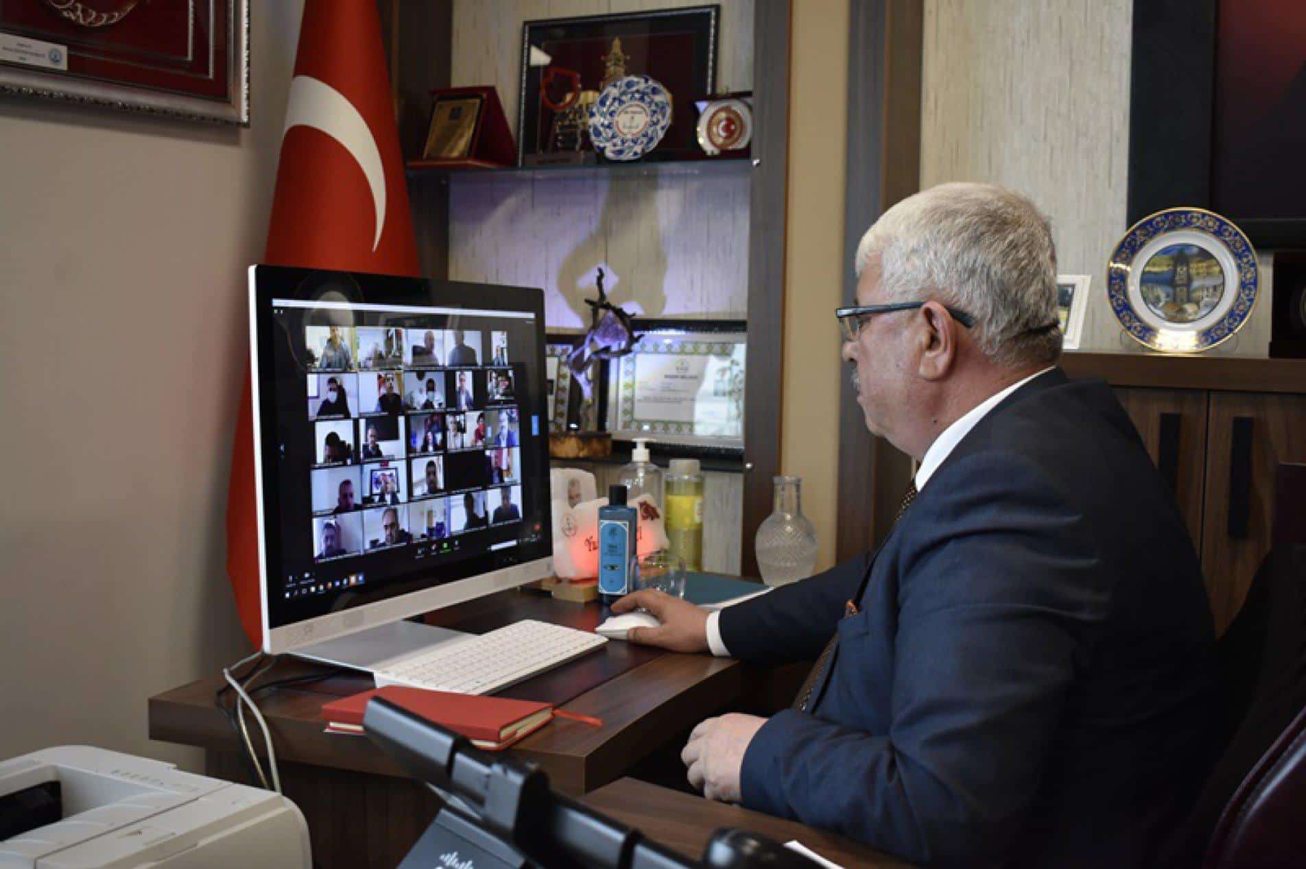 Yozgat İl Milli Eğitim Müdürü Yusuf Yazıcı, başkanlığında, video konferans