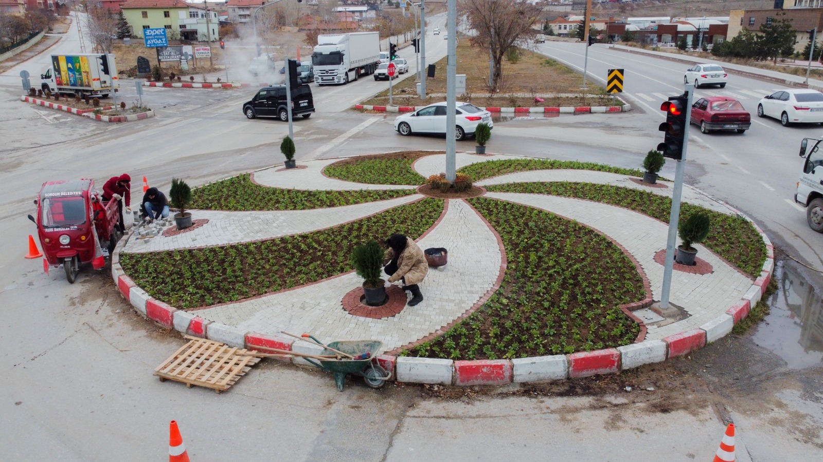 Sorgun Belediyesi, şehrin birçok noktasında modern şehir anlayışı doğrultusunda kuru