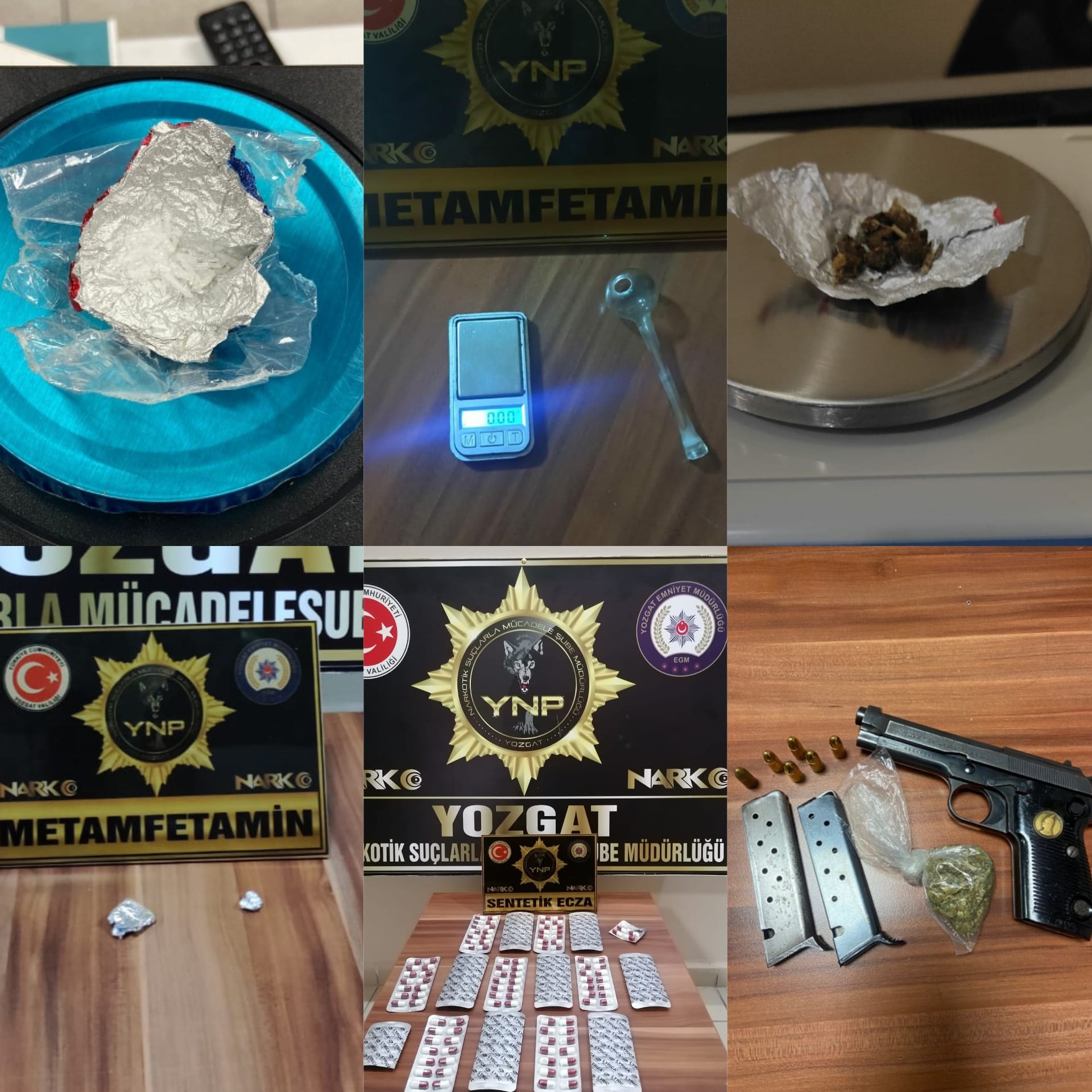 Yozgat İl Emniyet Müdürlüğü ekipleri uyuşturucu madde kullanmak, bulundurmak ve