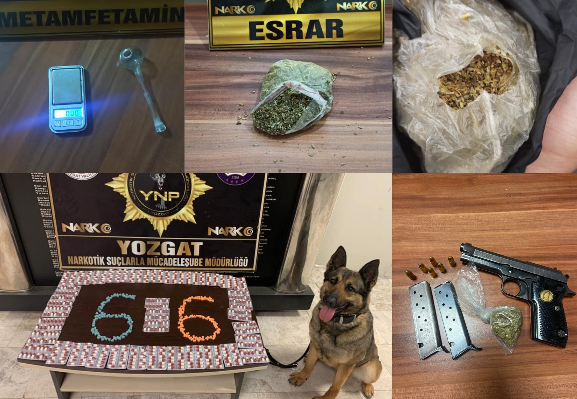 Yozgat İl Emniyet Müdürlüğü Narkotik Suçlarla Mücadele Şube Müdürlüğü ekipleri