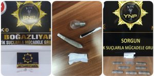 Yozgat İl Emniyet Müdürlüğü Narkotik Suçlarla Mücadele Şube Müdürlüğü ekipleri