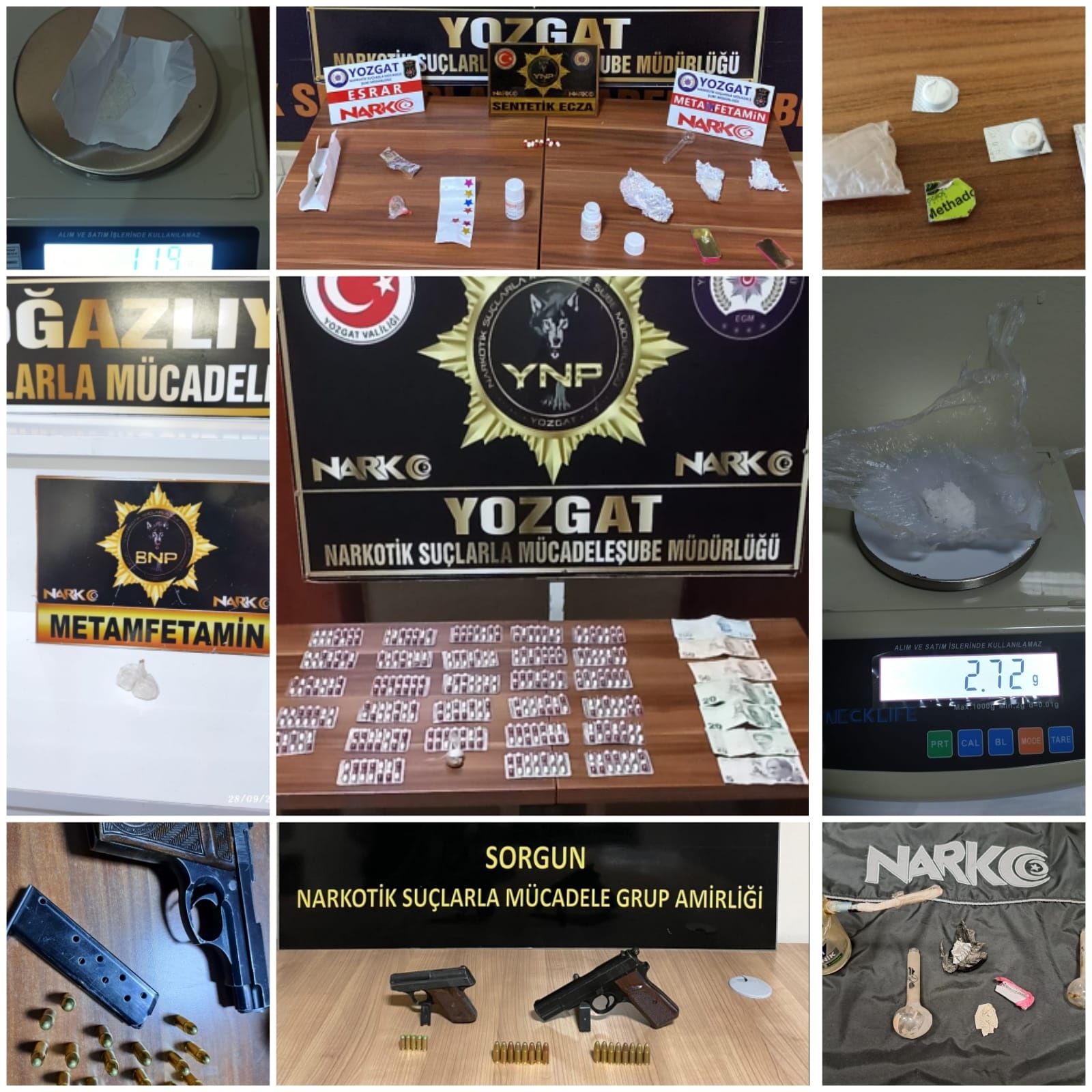 Yozgat İl Emniyet Müdürlüğü Narkotik Suçlarla Mücadele Şube Müdürlüğü ekipleri,