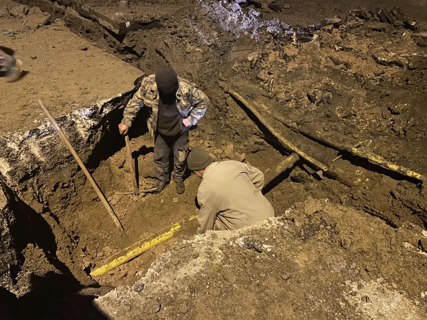 Yozgat’ta özel bir şirkete ait iş makinesinin çalışması esnasında doğalgaz