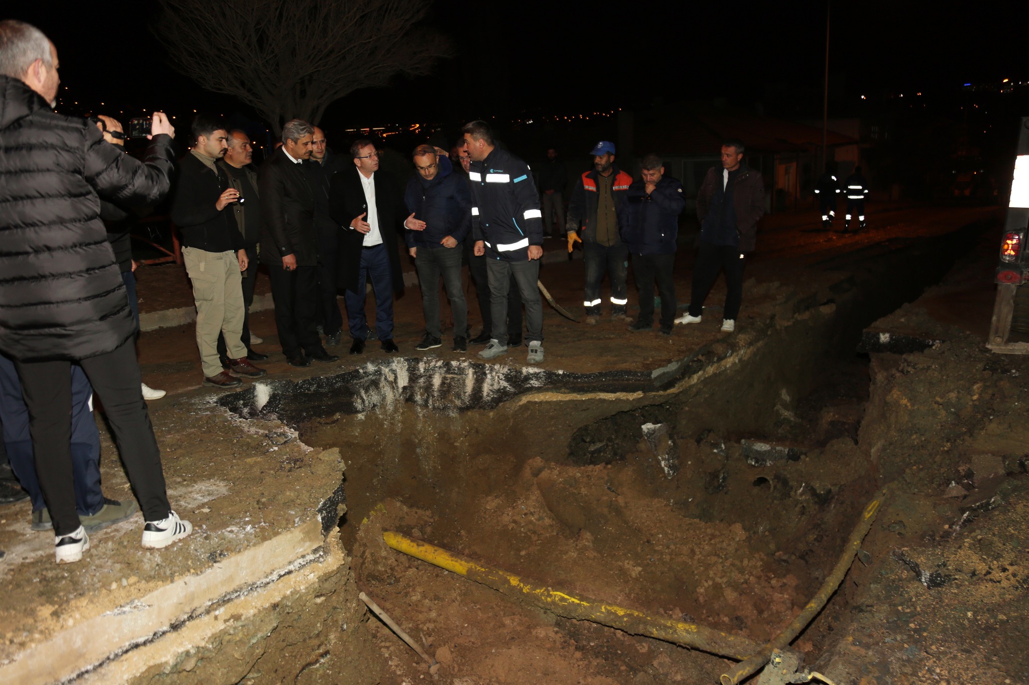 Yozgat'ta içme suyu altyapı çalışmaları esnasında meydana gelen doğalgaz ana