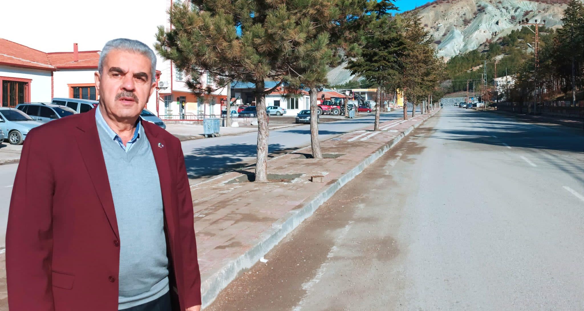 Yozgat’ın Kadışehri ilçesinde belediye tarafından yapımına başlanılan kaldırım ve çevre