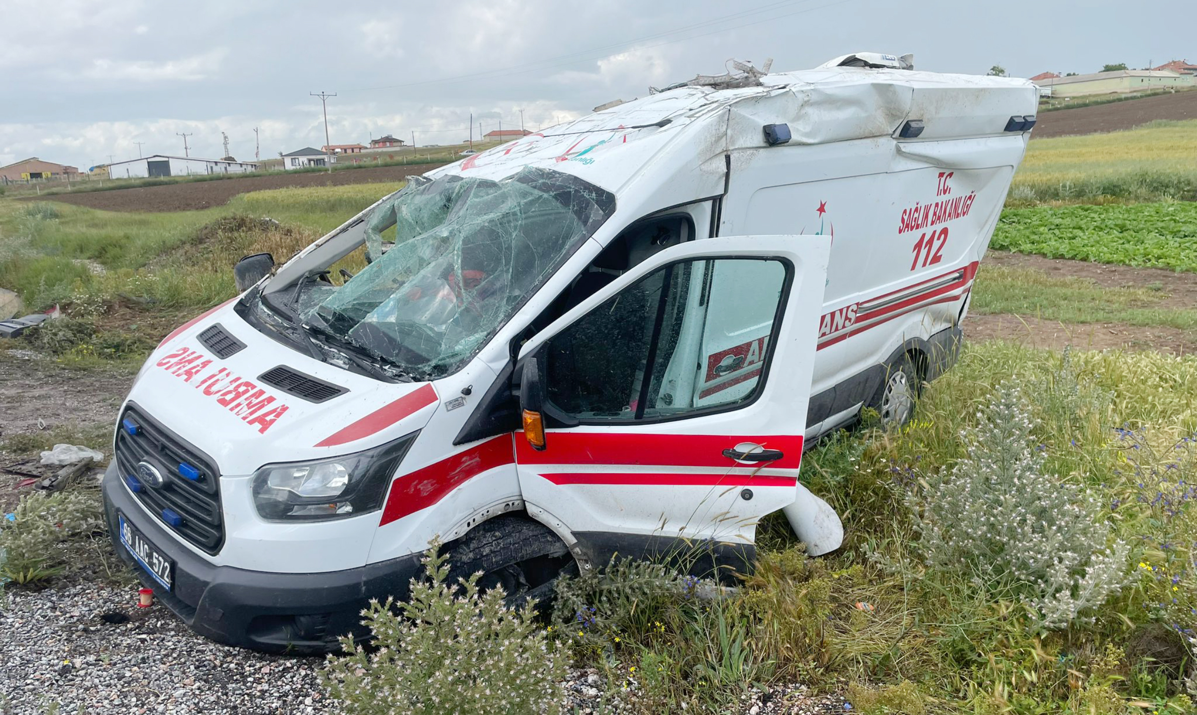 Yozgat’ hasta nakli yaptıktan sonra Çayıralan ilçesine dönüş yapan ambulans