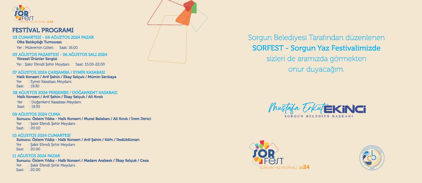 Sorgun Belediye Başkanı M. Erkut Ekinci tarafından geleneksel hale getirilen