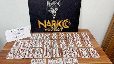 Yozgat Emniyet Ekipleri, Ankara’dan getirilen 431 adet sentetik uyuşturucu hapı