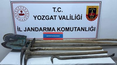 Yozgat İl Jandarma Komutanlığı ekiplerince yürütülen çalışmalar sonucunda, kaçak kazı