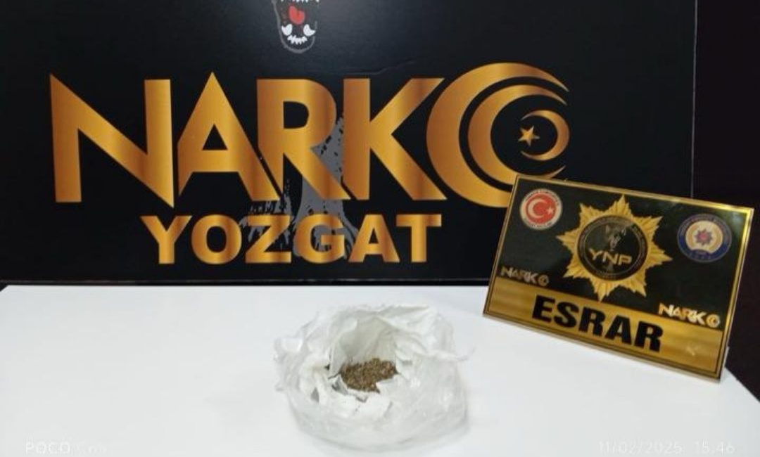 Yozgat İl Emniyet Müdürlüğü narkotik suçlarla mücadele kapsamında bir operasyon