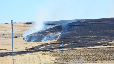 Yozgat İl Jandarma Komutanlığı ekipleri, çevreyi tehdit eden bir anız