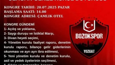 TFF 3. Lig 3. Grup’ta mücadele eden Bozokspor’da geçtiğimiz günlerde