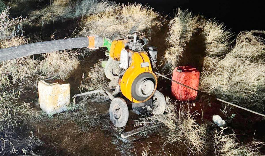 Yozgat’ın Boğazlıyan ilçesine bağlı Oğulcuk Köyü’nde baraj göletinden kaçak sulama