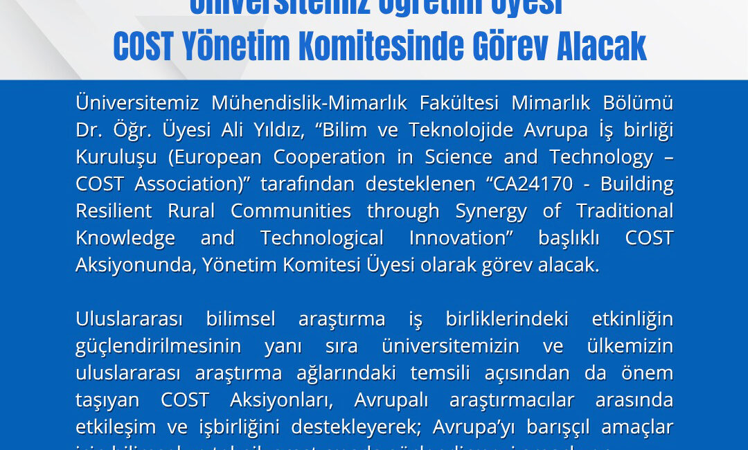 Yozgat Bozok Üniversitesi, uluslararası akademik başarılarına bir yenisini daha ekledi.
