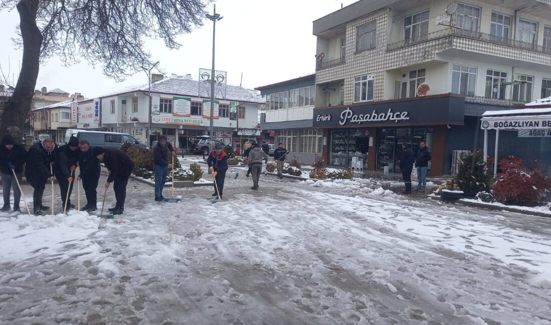 Yozgat’ta etkili olan kar yağışının ardından, merkez ve ilçelerde karla
