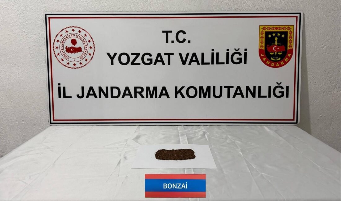 Yozgat İl Jandarma Komutanlığı sorumluluk sahasında, uyuşturucu ve uyarıcı maddeyle
