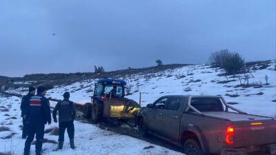 Yozgat İl Jandarma Komutanlığı sorumluluk sahasında, yoğun kar yağışı ve