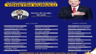 Geçtiğimiz ay AK Parti Yozgat Merkez İlçe Başkanlığı görevine atanan