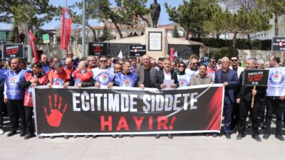 Yozgat’ta faaliyet gösteren eğitim sendikaları, Şanlıurfa’nın Siverek ilçesinde bir lisede
