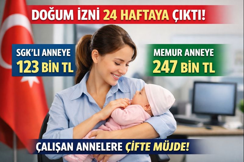 Memur ve işçi kadınlar için doğum izni süresi 24 haftaya