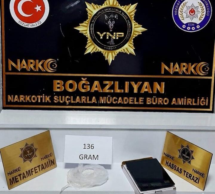 Boğazlıyan ilçesinde polis ekipleri tarafından düzenlenen uyuşturucu operasyonunda 2 şüpheli