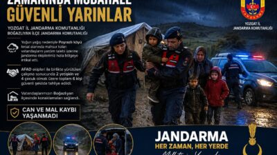 Yozgat’ta etkili olan yoğun yağışlar nedeniyle Poyrazlı köyü kırsalında arazide