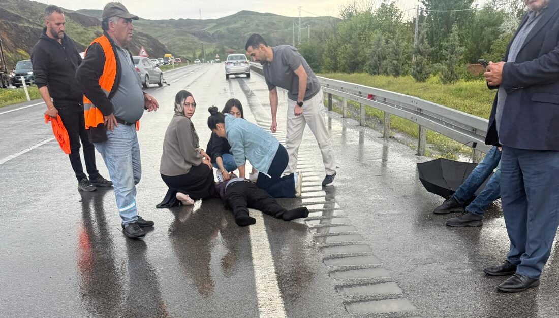 Yozgat- Ankara karayolunda meydana gelen trafik kazasında, yolun karşısına geçmeye