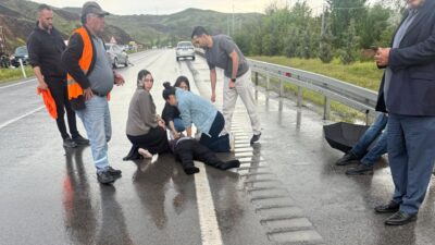 Yozgat- Ankara karayolunda meydana gelen trafik kazasında, yolun karşısına geçmeye