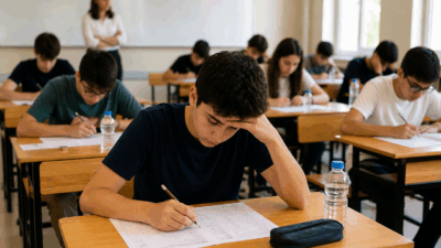Yozgat'ta, Liselere Geçiş Sistemi (LGS) kapsamında düzenlenen merkezi sınav heyecanı